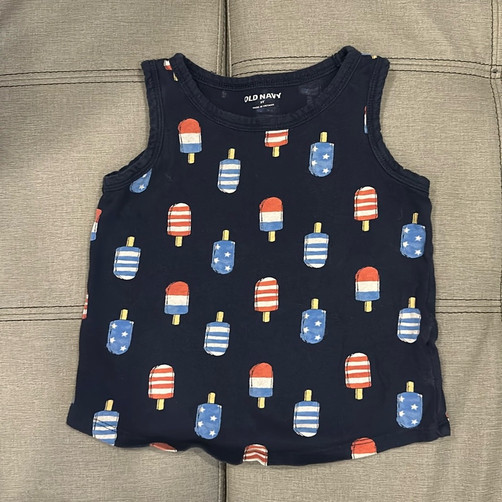 🌲Americana red white and blue popsicles tank